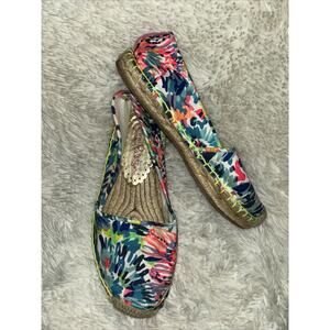 Lilly Pulitzer Cotton Canvas Espadrille Flat Slip On Shoes Size 6